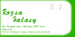 rozsa halasy business card